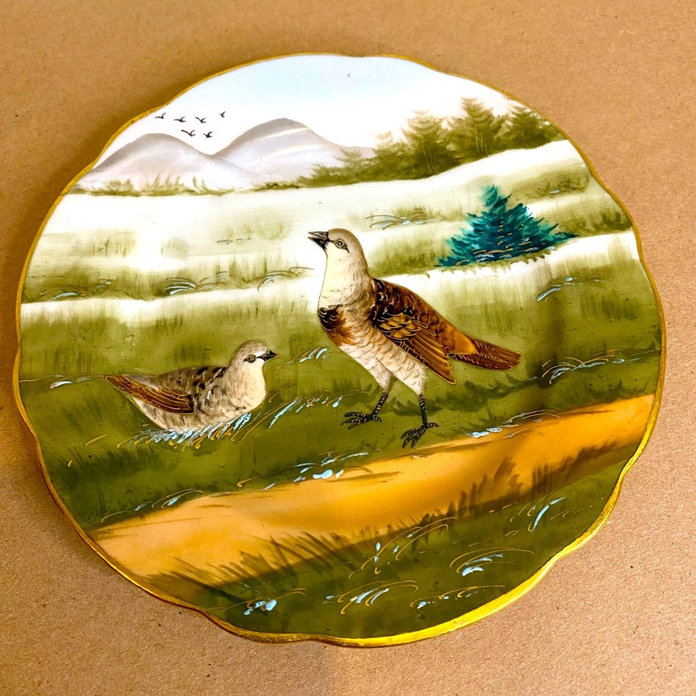 Antique Circa 1910 Boseck & Co Hand Painted Plate Bohemia Austria